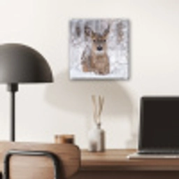 Hert - Sneeuw - Bos - Dieren - Vertederend plexiglas 5mm klein -sfeer6