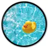 Badeend - Dobberen - Blauw Fotolijst rond zonder passe partout klein -3d