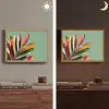 Bladeren - Tak - Kleurrijk Light Box met batterij (Wandlamp) middel -sfeer3