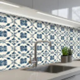 Grafisch - Tegel - Blauw keuken achterwand 2 middel 871 -3d_schuin