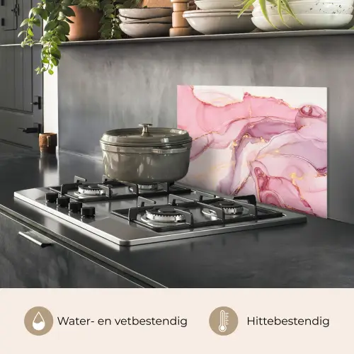 Goud - Marmer - Roze keuken achterwand spatscherm klein -usp_NL
