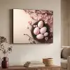 Roze - Bloesems - Eieren Textielframe zwart klein -sfeer3