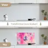 Discobal - Pink - Verf keuken achterwand spatscherm klein -voor_na_NL