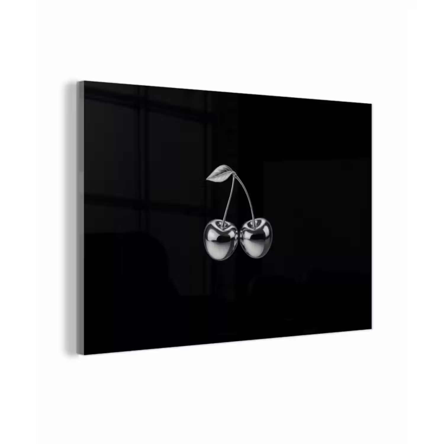 Glas schilderij - Kers - Luxueus - Metallic