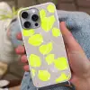 Bladeren - Neon - Geel - Lijnen Hoesje iPhone 16 Pro Max met koord klein -sfeer3