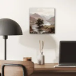 Berglandschap - Meer - Bergen - Vallei - Klassiek aluminium wit klein -sfeer5