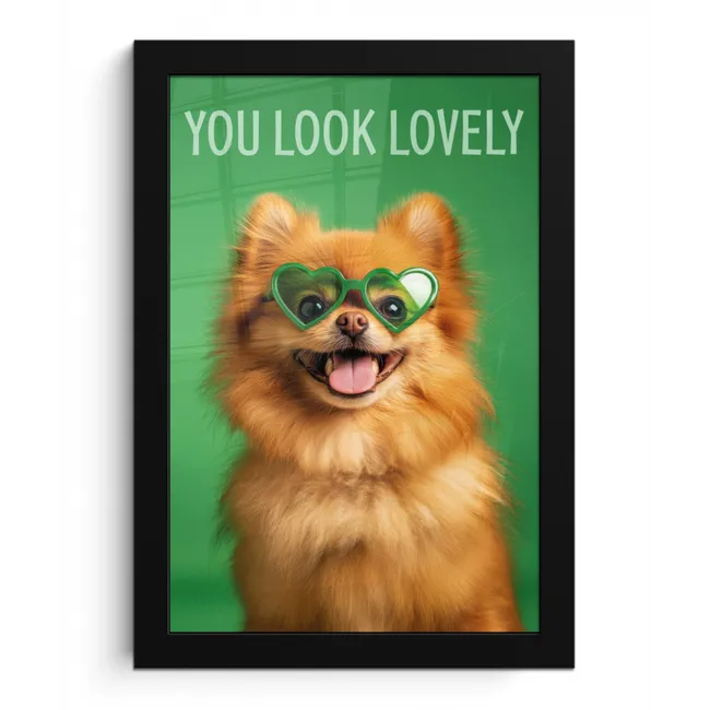 Hond - Zonnebril - Valentijn - Love fotolijst zwart zonder passe partout klein -3d