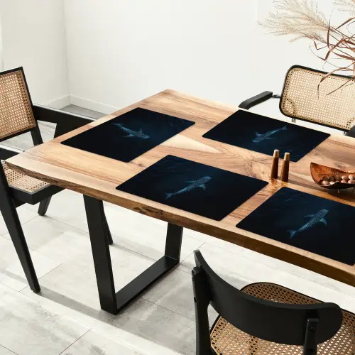 Oceaan - Walvishaai - Donkerblauw - Vlekken Placemat vinyl groot -zzsfeer4_Kitchenyeah-website