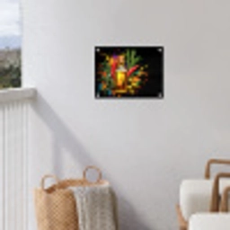 Olijfolie - Graffiti - Peper - Olijven - Modern tuinposter los doek klein -sfeer8