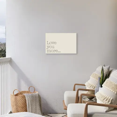 Minimalistisch - Love - Beige Tuinposter op houten frame 2 cm dik klein -sfeer1