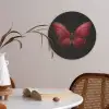 Vlinder - Rood - Minimalistisch Akoestische PET Vilt - Rond klein -sfeer3