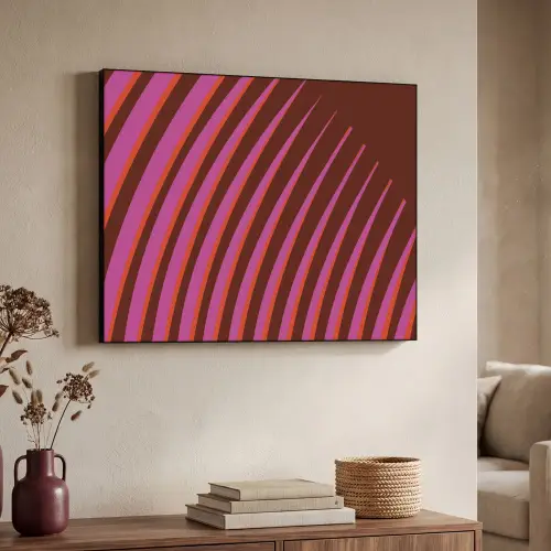 Lijnen - Rood - Beweging Textielframe zwart klein -sfeer3