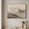 Berglandschap - Mist  - Penseelstreken Textielframe zwart klein -sfeer2