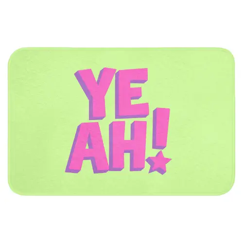 Groen - Neon - Quote Badmat klein -3d