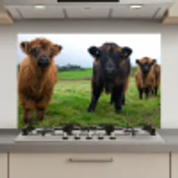 Schotse hooglander - Koeien - Natuur - Groen - Gras keuken achterwand spatscherm klein -3d_website
