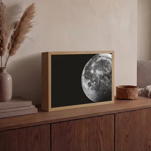 Close-up - Maan - Wit - Textuur Light Box met batterij (Wandlamp) middel -sfeer2