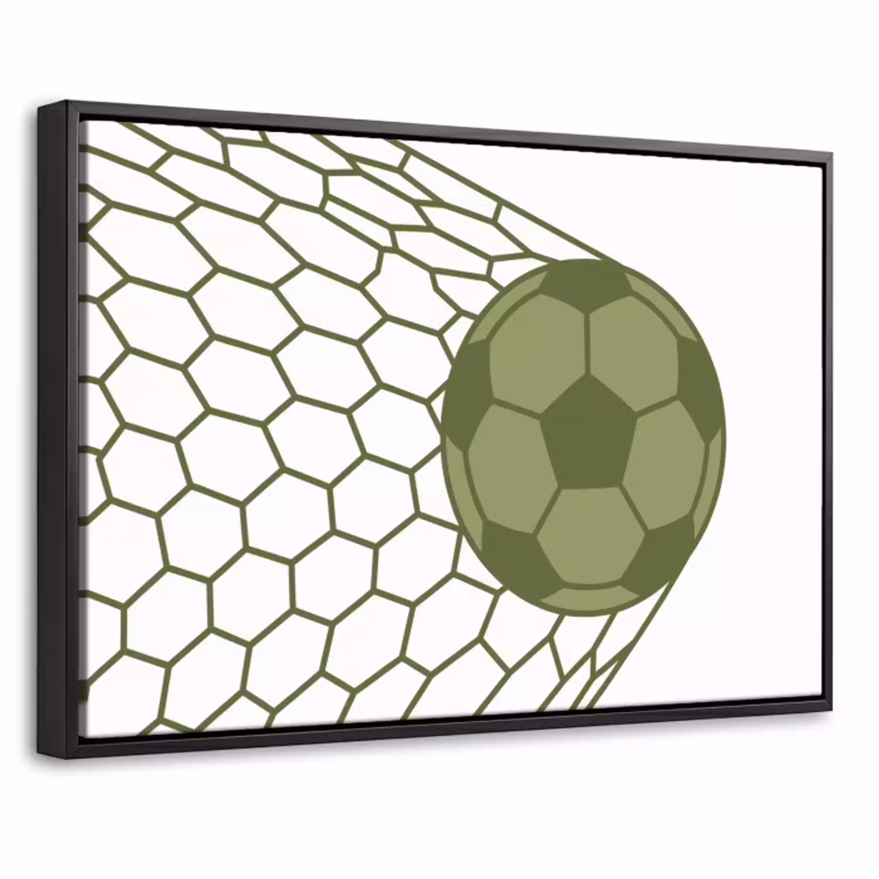 Voetbal - Goal - Sport - Groen Canvas met baklijst klein -threedimensional_3d_global