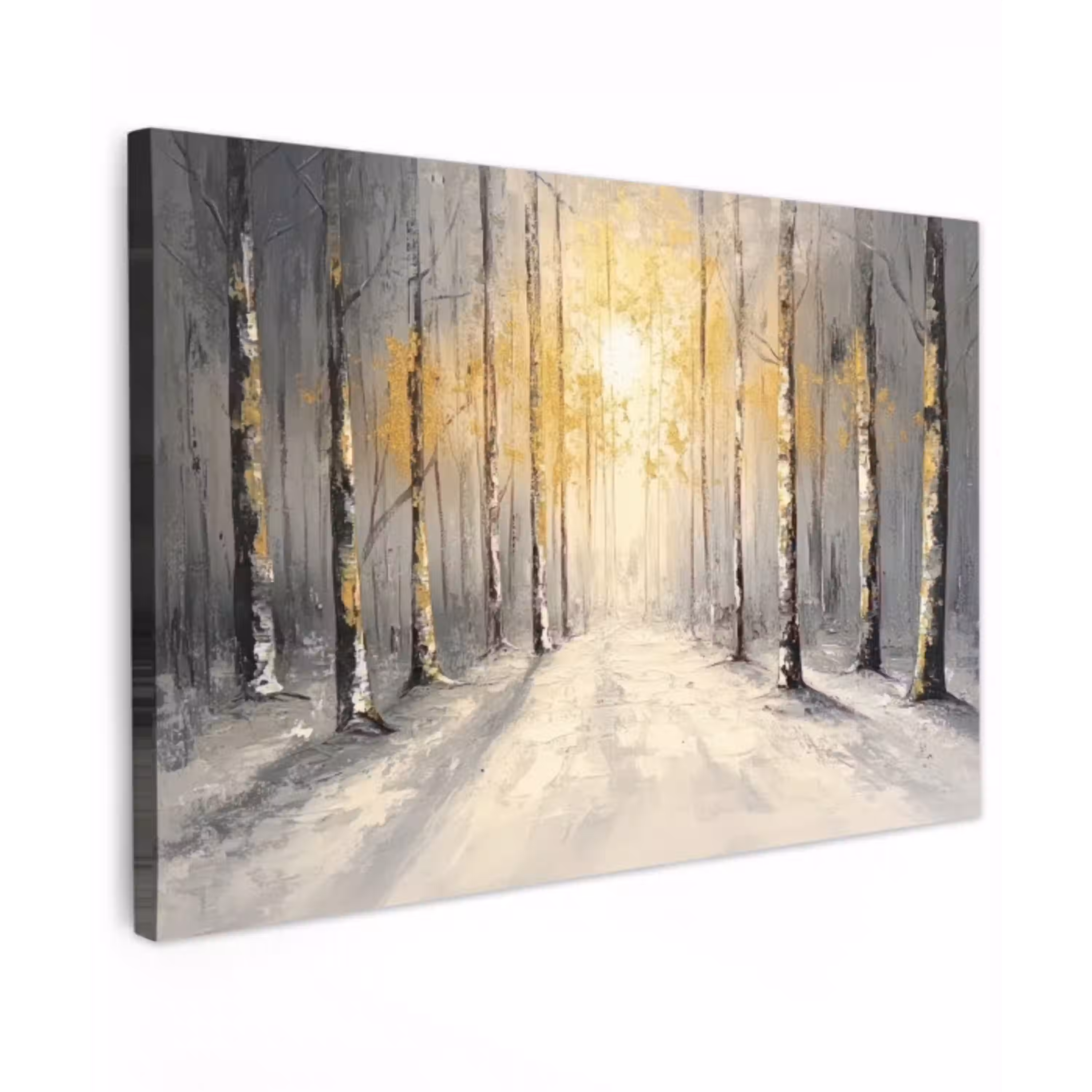 Winter - Abstract - Sneeuw - Natuur - Zon canvas 2cm klein -z3d