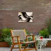 Abstract - Golven - Zwart - Verweerd Tuinposter op houten frame 2 cm dik klein -sfeer3