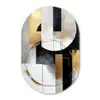 Abstract - Goud - Zilver - Vormen - Aesthetic Wandcirkel Ovaal Forex klein -3d