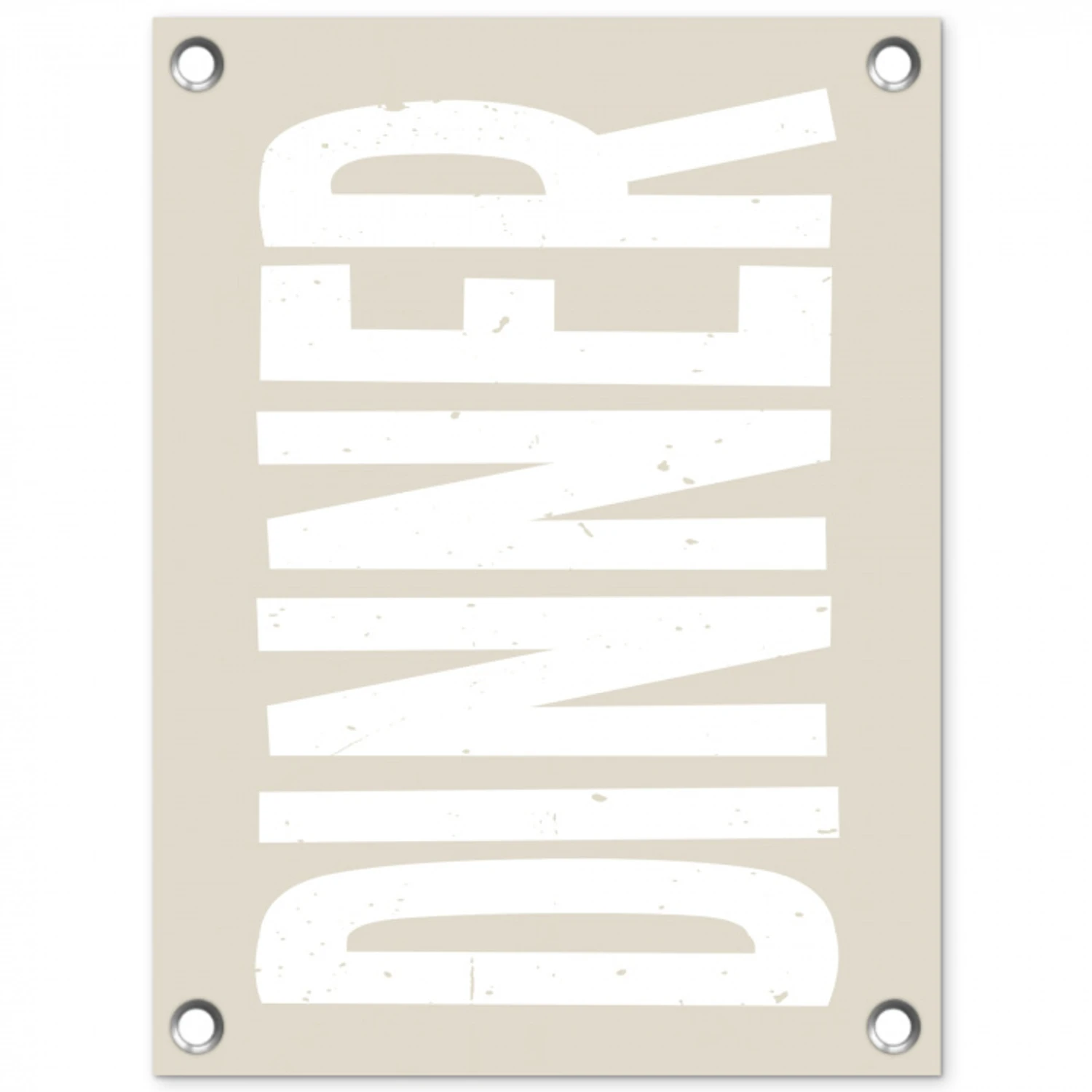 Vintage - Beige - Japandi - Wit tuinposter los doek klein -3d