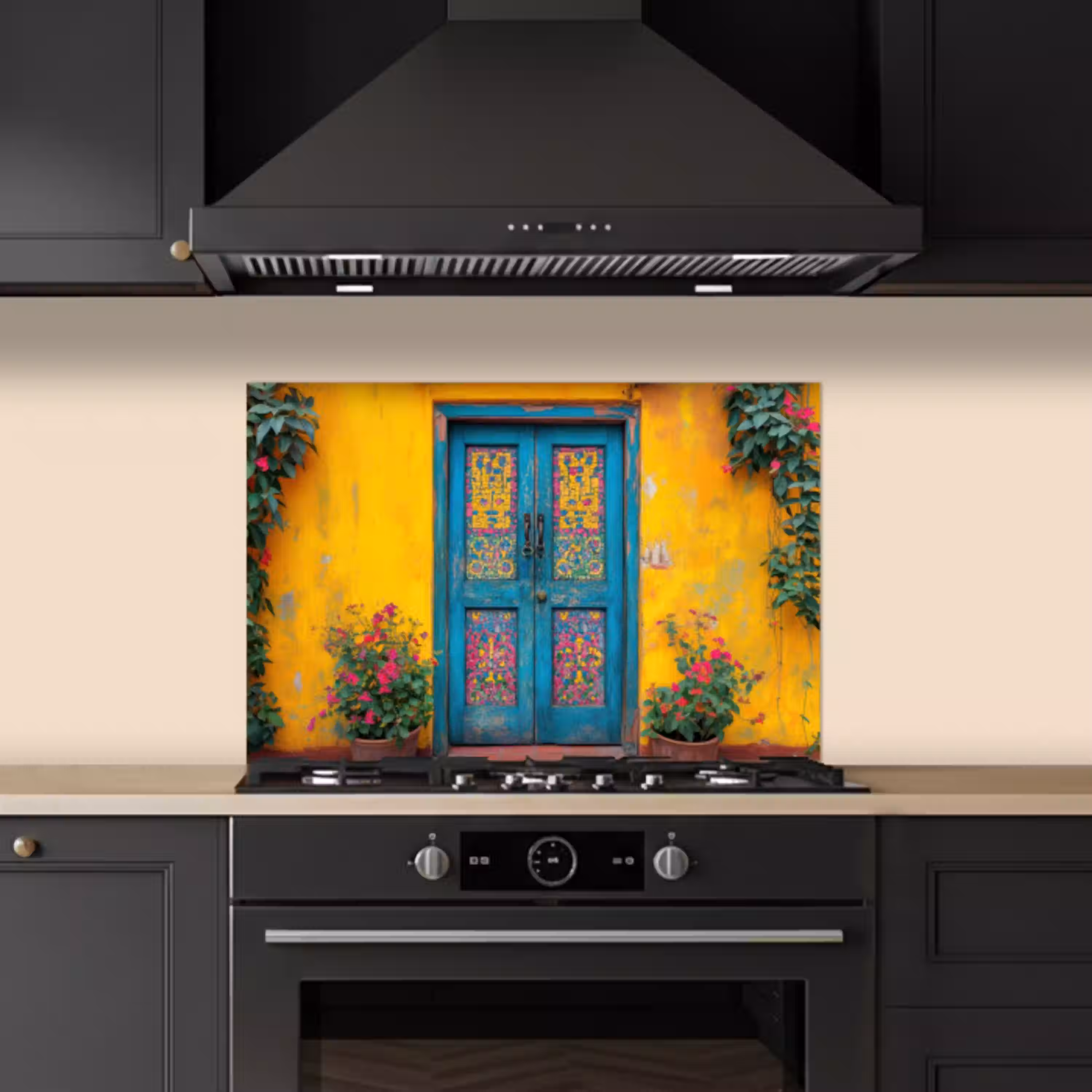 Deuren - Kleurrijk - Planten keuken achterwand spatscherm klein -sfeer1