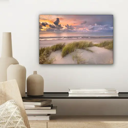 Zonsondergang - Duin - Strand - Planten - Zee canvas 2cm klein -sfeer6