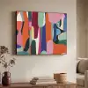Vormen - Ritmisch - Kleuren - Abstract Textielframe zwart klein -sfeer3