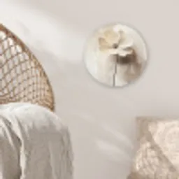 Bloem - Beige - Verf - Schaduw Wandcirkel kunststof plaat 5mm dik klein -sfeer5