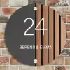 Hout en antraciet - Klassiek Naambord Rond klein -sfeer2