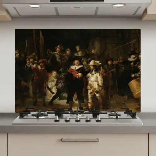 De Nachtwacht - Kunst - Oude meesters - Rembrandt keuken achterwand spatscherm klein -3d_website