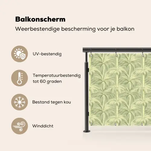 Palmwoud - Tropisch - Groen Balkonbeschermer Duitsland klein 596 -specs_NL