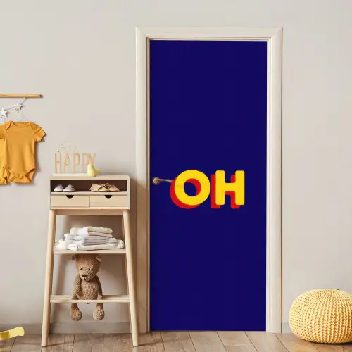 Blauw - Geel - OH - Schaduw deurposter klein -sfeer4