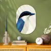 Illustratie - Blauw - Vogel Wandcirkel Ovaal Forex klein -sfeer2