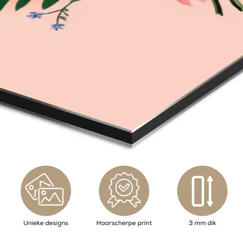 Margrieten - Boeket - Strikje - Roze aluminium wit klein -closeup_NL
