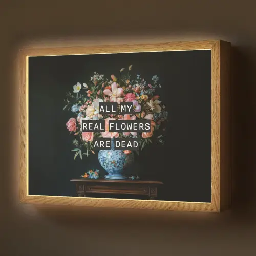 Bloemen - Art - Pastel - Quotes Light Box met batterij (Wandlamp) middel -z3d_website