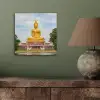 Boeddha - Buddha beeld - Goud - Religie aluminium wit klein -sfeer2