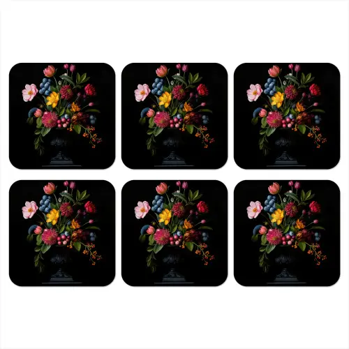 Bloemen - Vrolijk - Vaas onderzetter kurk middel -3d