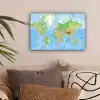 Wereldkaart - Topografie - Atlas - Kids - Jongetje - Meisjes canvas 2cm klein -sfeer1