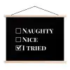 Kerst - Zwart - Wit - Quote - Grappig textielposter latten blank klein -3d