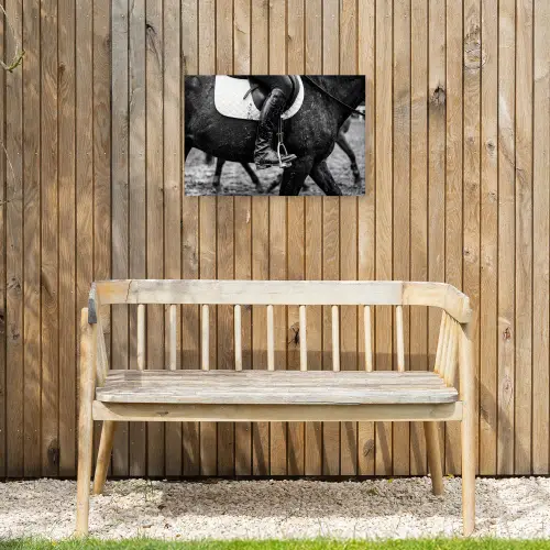 Paard - Sport - Zwart - Wit Tuinposter op houten frame 2 cm dik klein -sfeer4