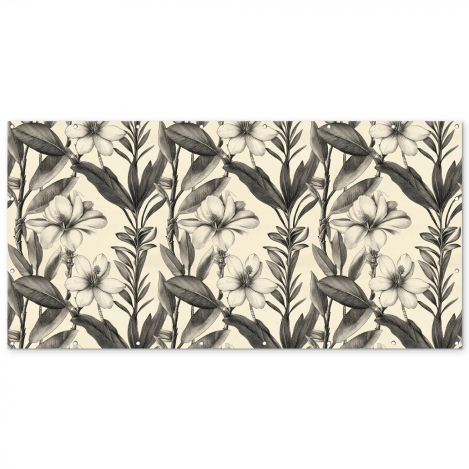 Klassiek - Botanisch - Zwart - Beige Balkonbeschermer Duitsland klein 596 -zz_3d