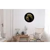 Garnalen - Zwart - Goud - Dieren Wandcirkel aluminium klein -woonkamer