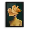 Vrouw - Hoed - Geel fotolijst zwart zonder passe partout klein -3d