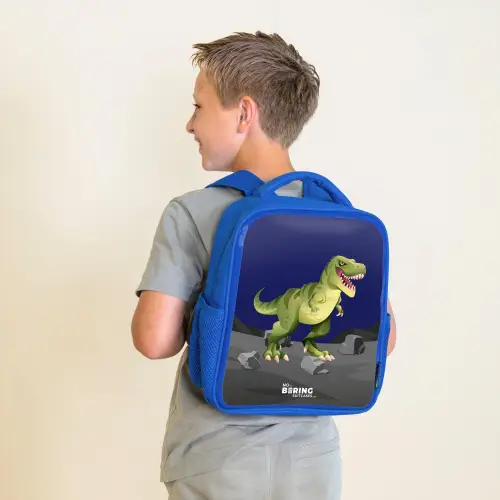 Tjibbe T-Rex Kinderrugzak - Blauw middel -sfeer2