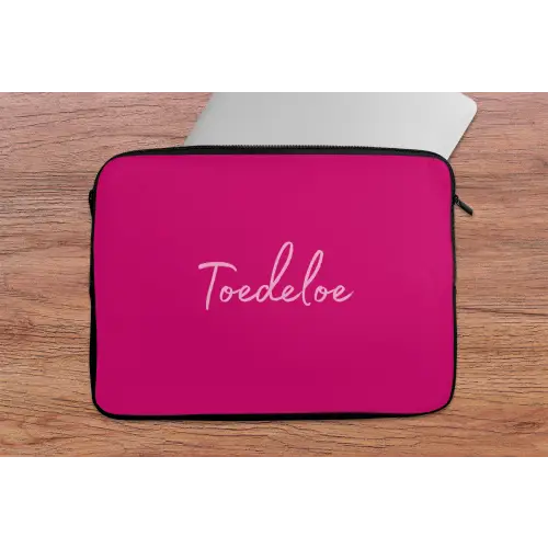 Toedeloe - Roze laptophoes neopreen klein -tafel