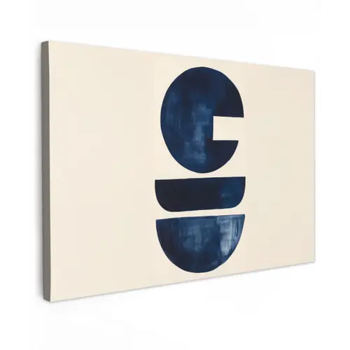 Vormen - Blauw - Abstract canvas 2cm klein -z3d