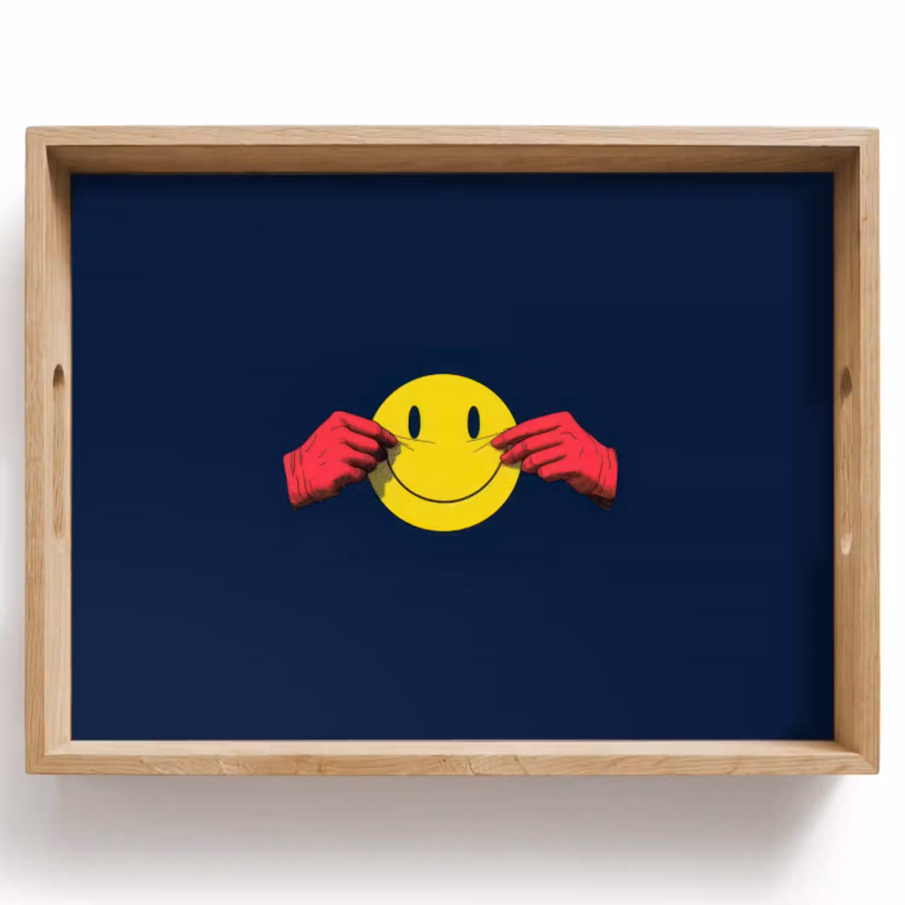Smiley - Geel - Handen - Minimalistisch Dienblad Rechthoek middel -z3d_shopping