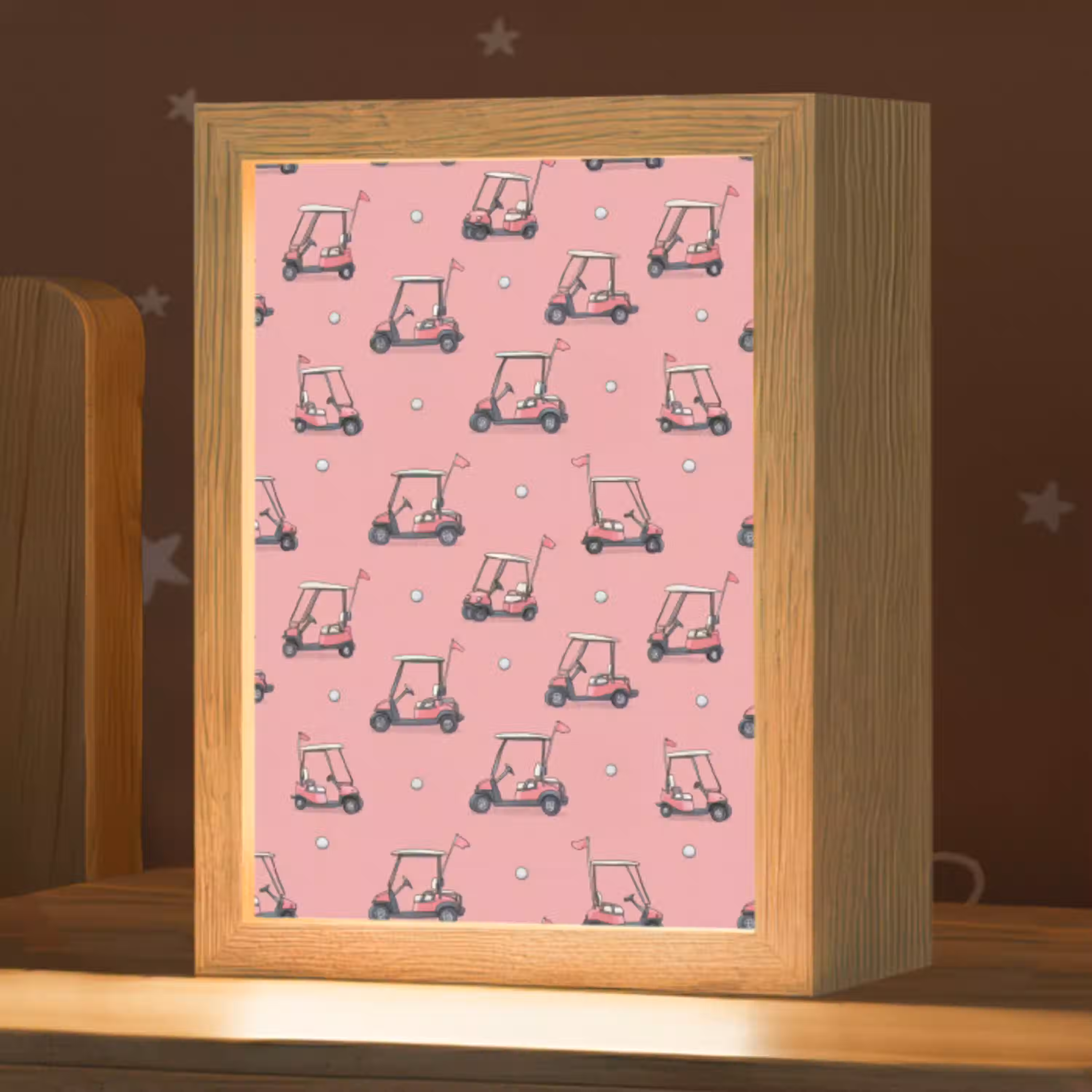 Golfkar - Retro - Roze Light Box met kabel (Kinderlampje) klein 904 -zzz_3d_website