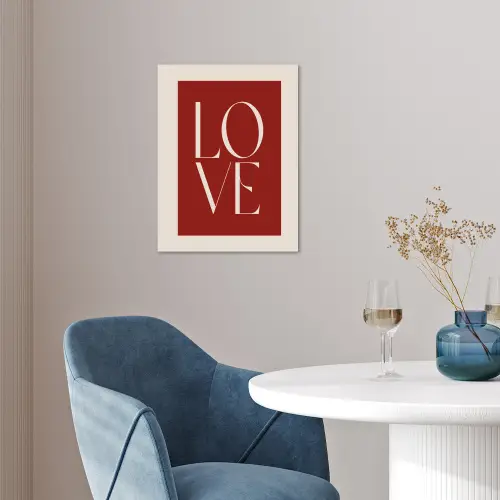 Love - Rood - Minimalistisch poster papier klein -sfeer3